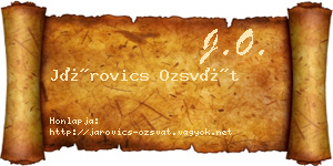 Járovics Ozsvát névjegykártya